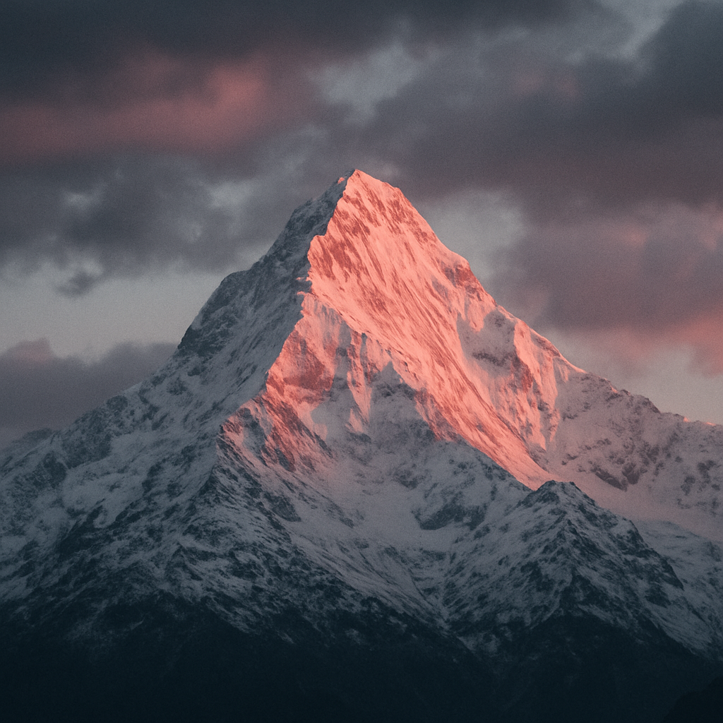 Snow peak at sunrise