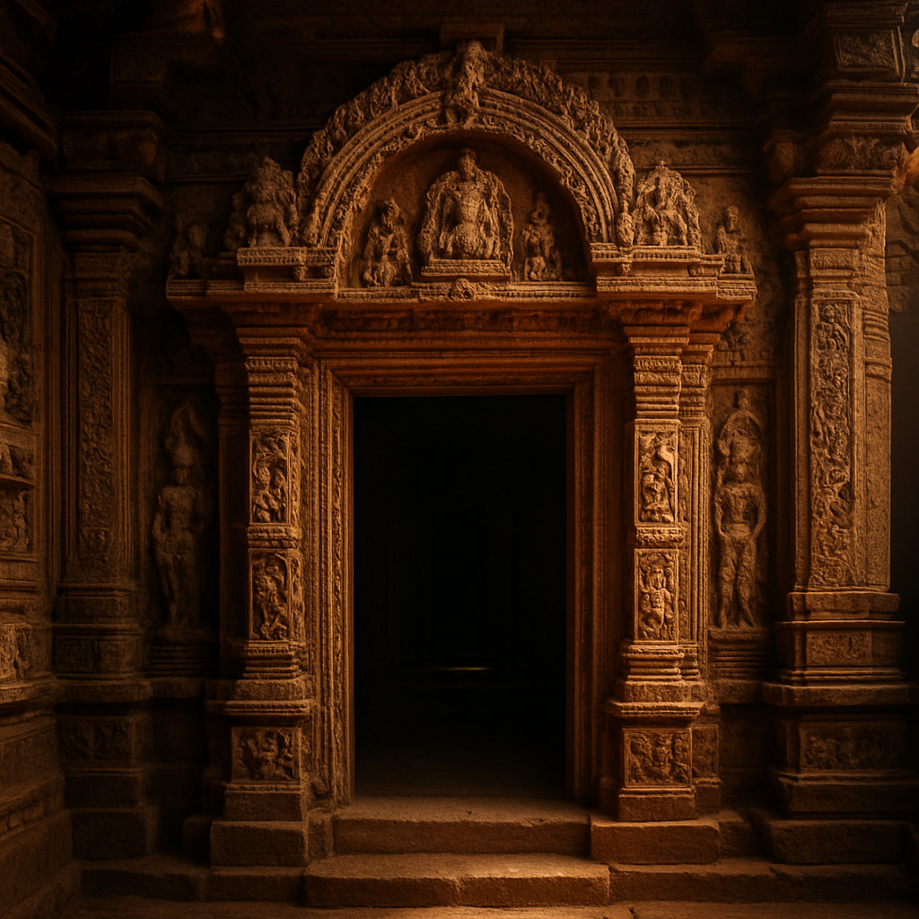 Carved temple doorway