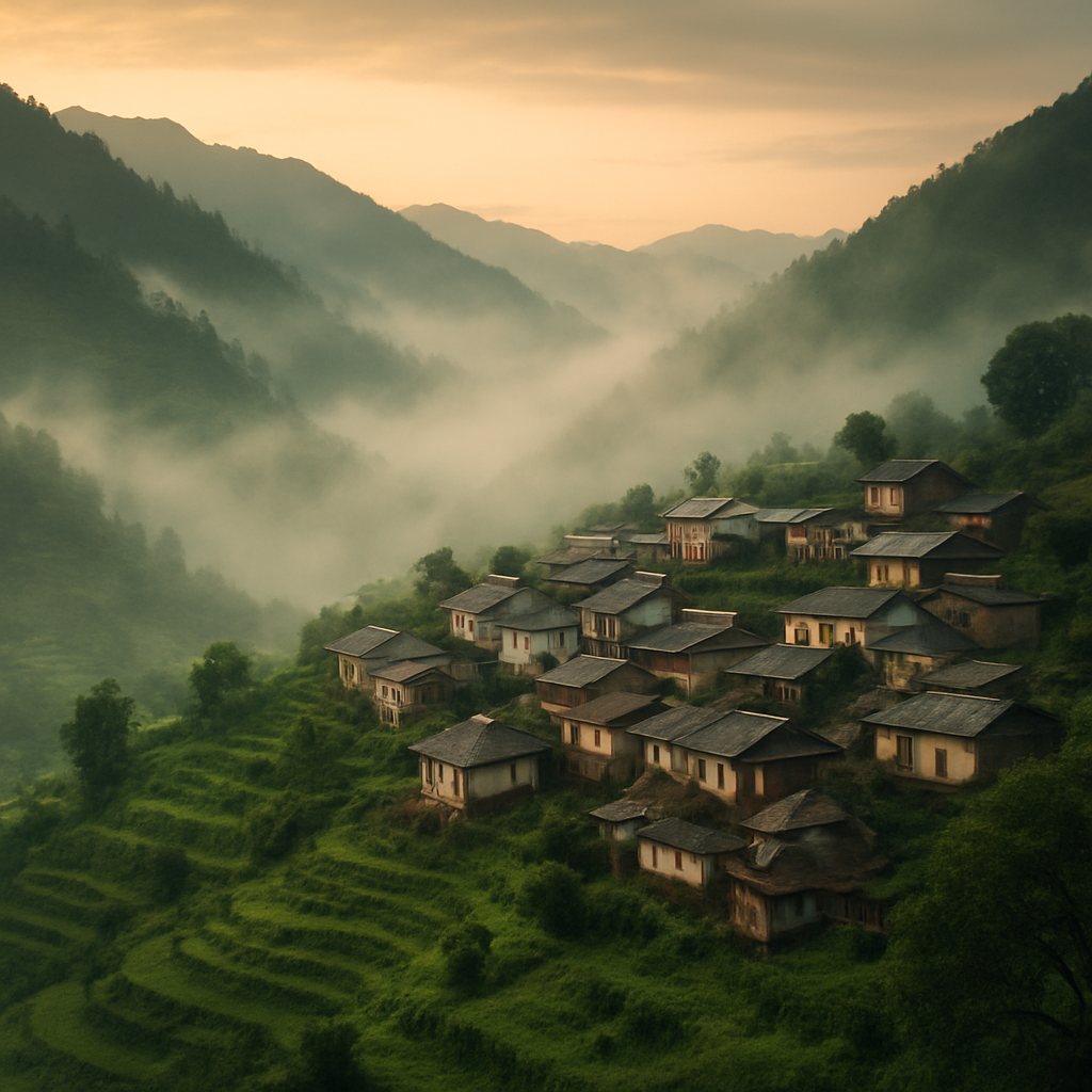Mountain temple town